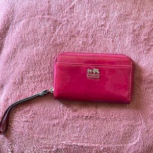 Raspberry Coach wristlet